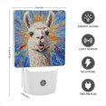 thumbnail image 2 of Square LED Night Lights Lamp with Dusk to Dawn Sensor, Gorgeous Color - Burst Llama Night Light Plug Into Wall for Kids Room, Bedroom, Bathroom, Kitchen, Hallway, 2 of 4