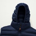 thumbnail image 7 of Riecok Quilted Vest for Men Sleeveless Detachable Hood Zip up Jackets Solid Casual Winter Outerwear with Pockets Blue M, 7 of 7