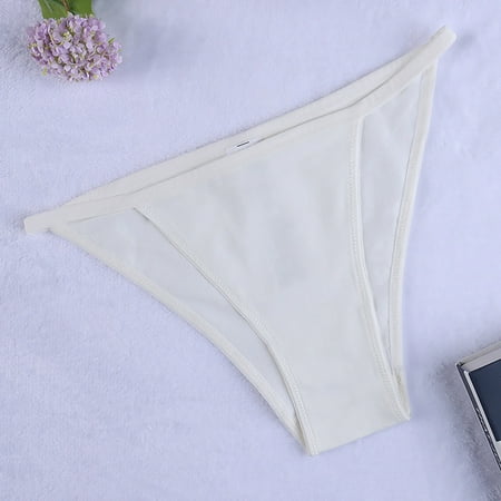 IDALL Womens Underwear Cotton Underwear for Women Seamless Underwear for Women Cotton Plus String Bikini High Cut Stretch Briefs Panties for Women Panties White L