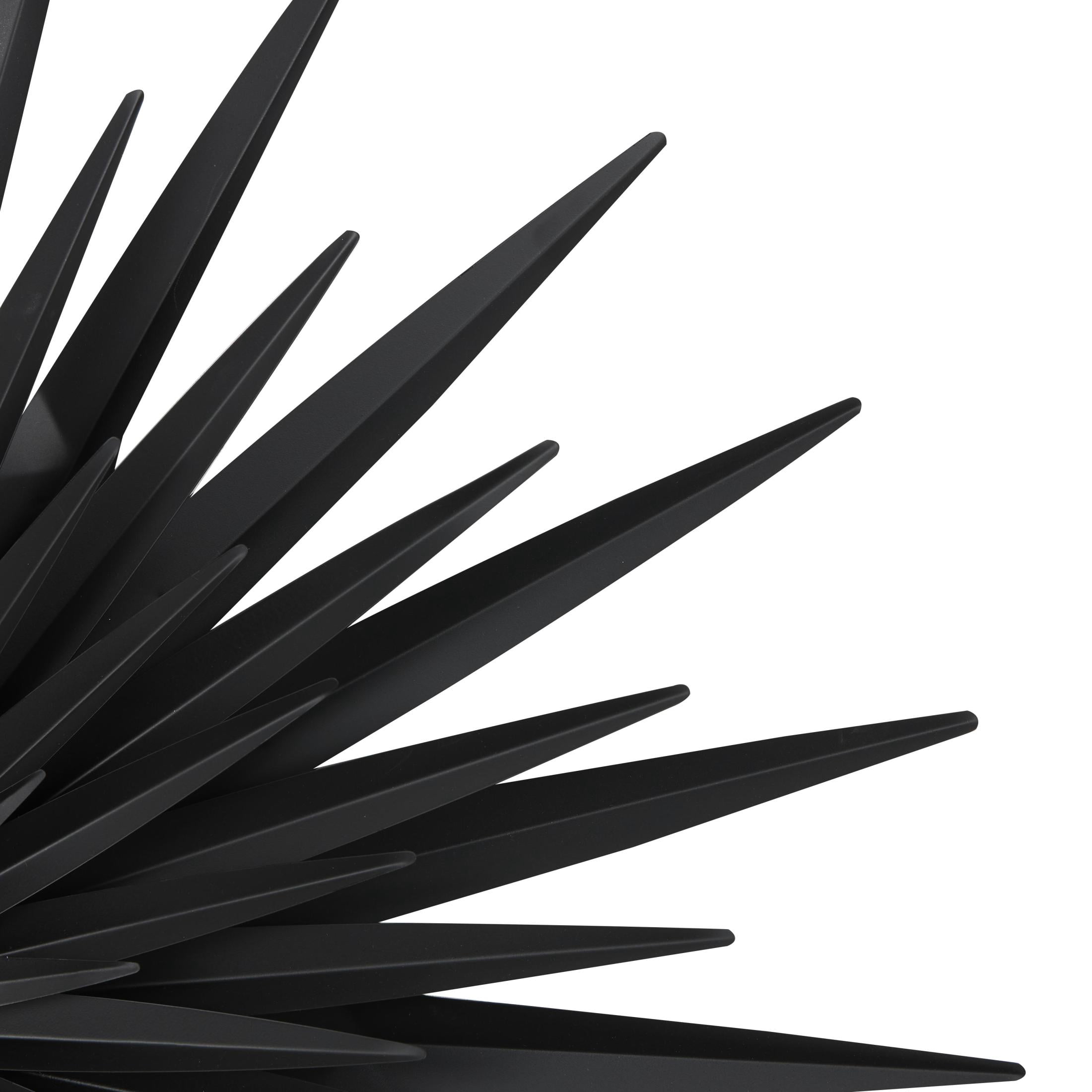 DecMode Black Metal Large Layered 3D Sunburst Wall Decor