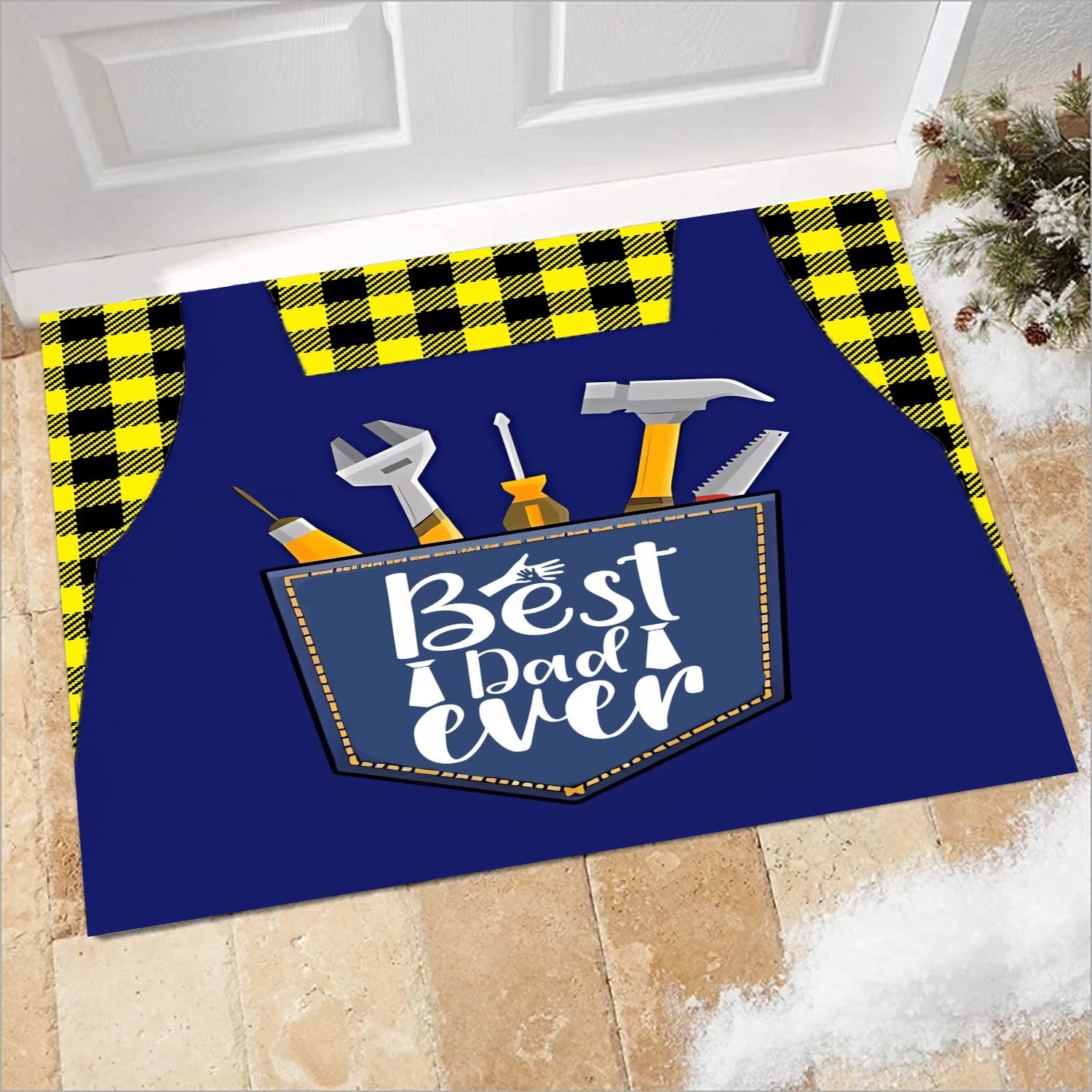 Happy Fathers Day Rug Outdoor Rugs Washable Indoor Buffalo Check Rug