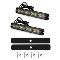 2PCS Yellow/White 24LED Car Truck Warning Hazard Flashing Beacon Strobe Light BarTAPDRA Spare Part