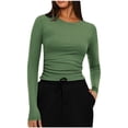 thumbnail image 5 of ATENAR Womens Tops,Tops for Women,Soft,Stretch Fabric,Warm,Comfort Fit,Army Green,XXL(US:12), 5 of 7