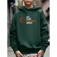 thumbnail image 3 of EAT SLEEP BASKETBALL REPEAT Letter Print Boys Long Sleeve Hoodie, Stay Stylish And Cozy Sweatshirt - Perfect Spring Fall Winter Essential For Your Little Fashionista!, 3 of 8