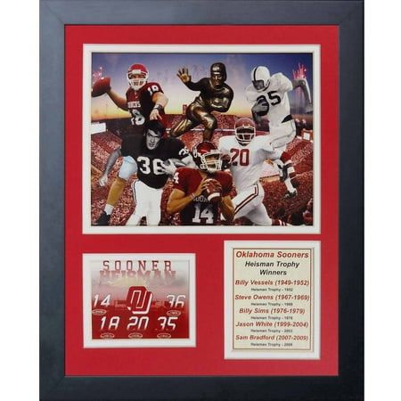 - Legends Never Die Oklahoma Sooners Heisman Trophy Winners Collage, 11-Inch by 14-Inch Framed Photo Collage, 11