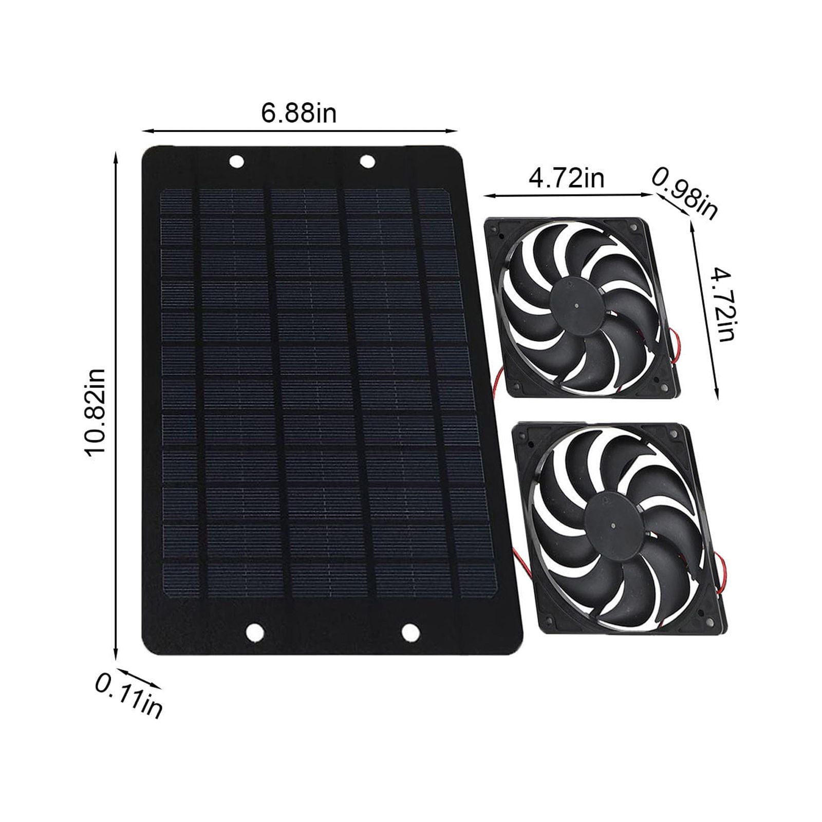 Tuphregyow Solar Panel Fan Kit,Waterproof Solar Powered Dual Fan,10W 12V Solar Exhaust Fan,Cooling Ventilation Projects for Chicken Coop, Greenhouse, Dog House, Shed, Pet Houses, Window Exhaust