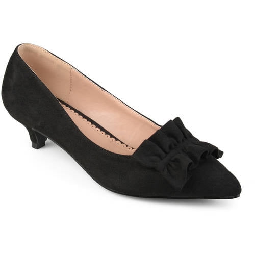 Brinley Co. - Womens Faux Suede Ruffle Kitten Heels - Walmart.com ...