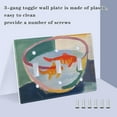 thumbnail image 3 of Yayeee Toggle Light Switch Wall Plate 3-Gang 6.37"x4.48" Decorative Outlet Cover, Goldfish Bowl, 3 of 7