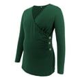 thumbnail image 3 of Jchiup Maternity Shirt Side Button and Ruched Long Sleeve Tunic Nursing Tops, 3 of 6