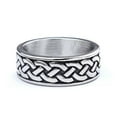 thumbnail image 2 of K-KED Retro Men's Fashion Delicate Jewelry Stainless Steel Irish Celtic Knot Band Rings for Men-12-14112, 2 of 6