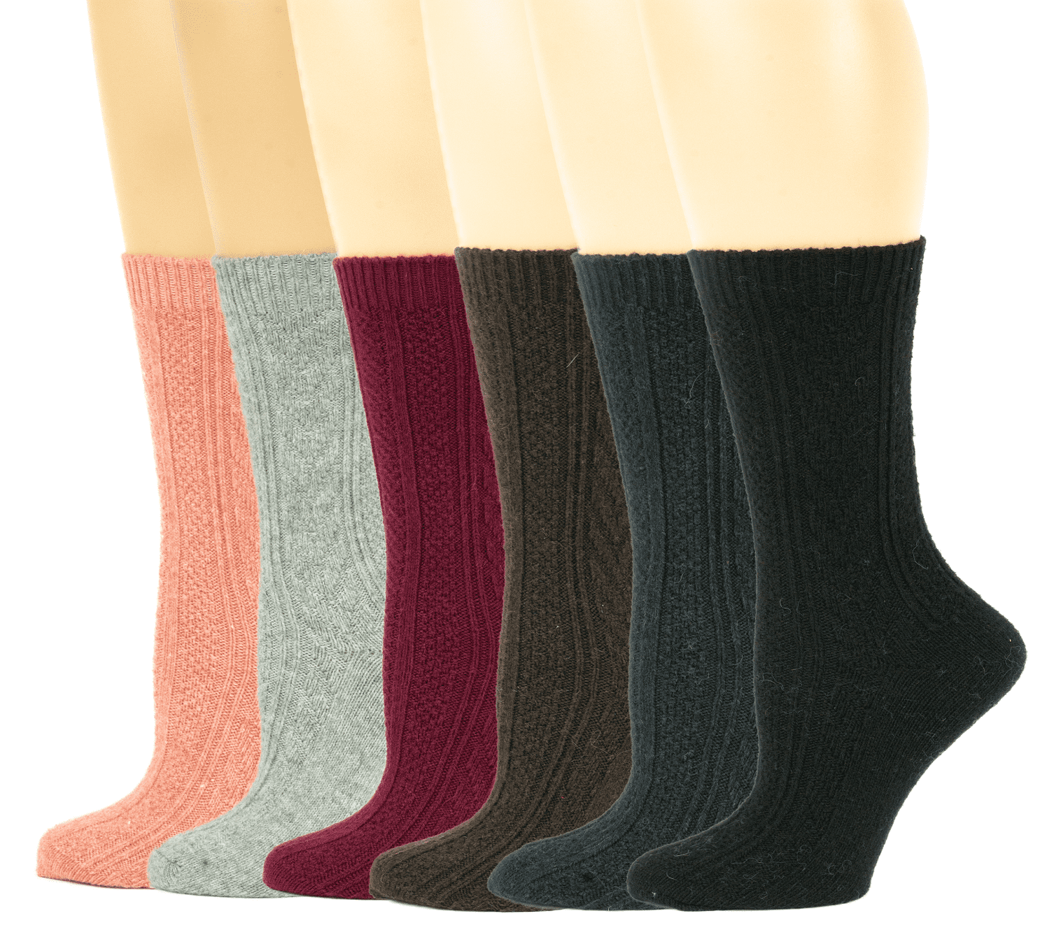 Ladies 5 Pack Fashion Ribbed Knit Winter Boot Crew Socks Size 5-10 W82 mixed 