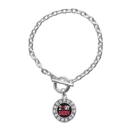 I Love My Daddy Circle Charm Braided Toggle Bracelet