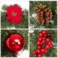 thumbnail image 7 of 6 ft Christmas Garland with Lights, Pre-lit Christmas Garland with 20 LED Ligts Pinecones Red Berries Poinsettia, Indoor Outdoor Garland for Home Fireplace Staircase Decoration, 7 of 7