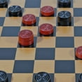 thumbnail image 4 of WE Games Solid Wood Checkers Set - Red & Black Traditional Style with Grooves for Wooden Pieces, 4 of 5