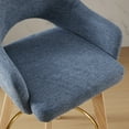 thumbnail image 3 of Zesthouse 26.8″ Swivel Counter Height Bar Stools Set of 2, Upholstered Linen Bar Stools with Back and Wood Legs, Mid Century Modern Barstool Island Chairs for Kitchen Counter, Blue, 3 of 14