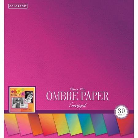 Colorbok 78Lb Carton Imprimé Recto-Verso 12"X12" 30/Pkg-Ombre Excité, 15 Couleurs/2 Couleurs