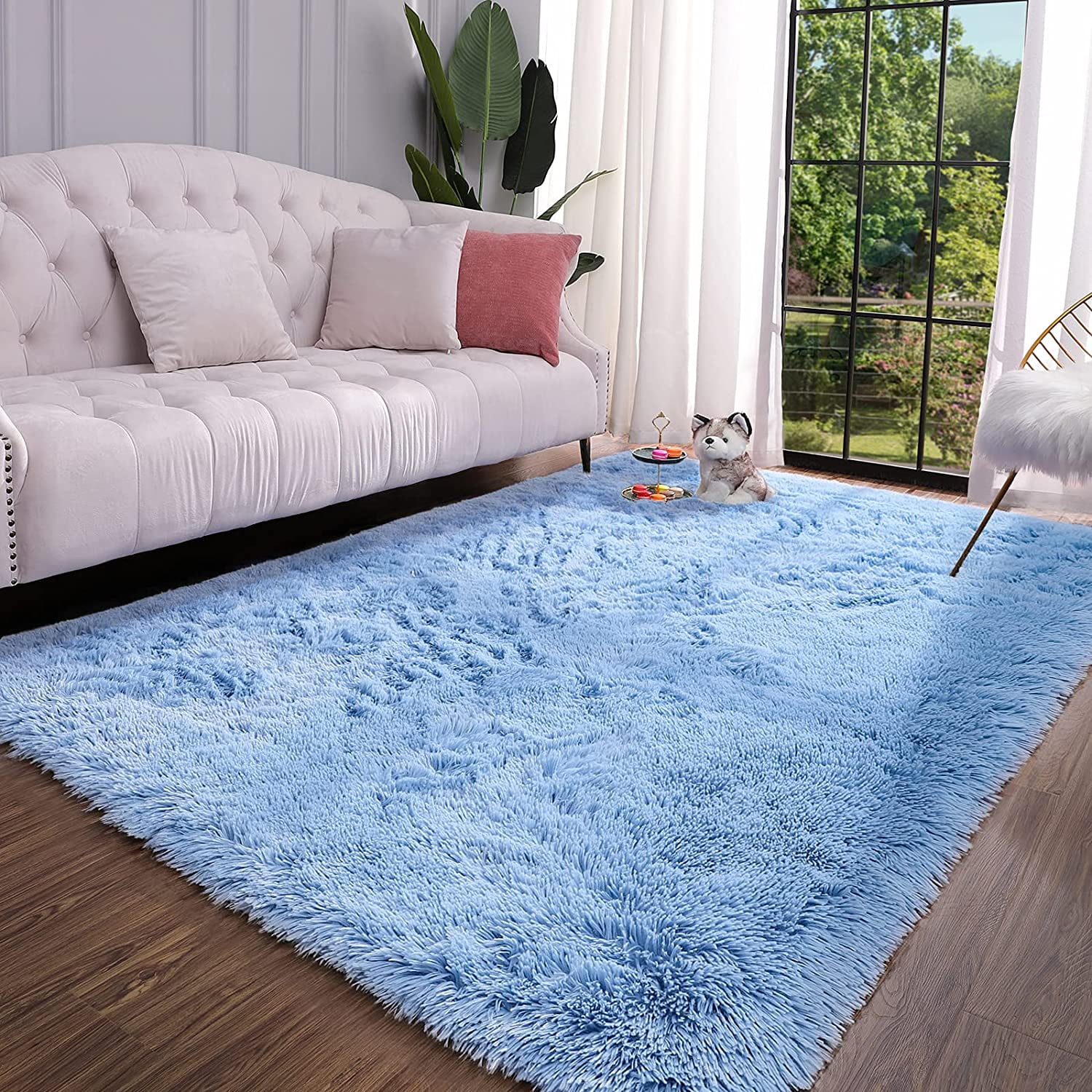 YJ.GWL Soft Fluffy Bedroom Rugs Shaggy Plush Area Rug for Living Room
