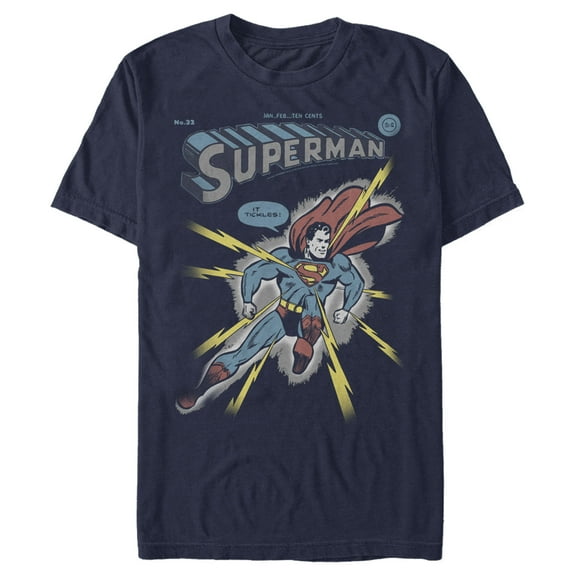Men's Superman Electrified  Graphic Tee Navy Blue X Large