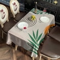 thumbnail image 6 of Orange Boho Geometric and Plant Pattern Rectangle Tablecloth 60"x102",Waterproof Polyester Rectangle Table Cloth, Wipeable Spillproof Polyester Tablecloth for Dining, Camping, Indoor and Outdoor, 6 of 6