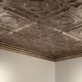 thumbnail image 2 of FASÄDE Rosette Decorative Vinyl 2ft x 4ft Glue Up Ceiling Panel in Bermuda Bronze (5 Pack), 2 of 5