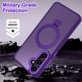 thumbnail image 5 of CASEFIV for Samsung Galaxy S24 Plus Case,with Magnetic Invisible Stand [Military Drop Protection] [Compatible with MagSafe] Shockproof Slim Translucent Anti-Slip,Deep Purple, 5 of 8