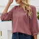thumbnail image 2 of Blusas de verano con cuello en V y manga 3/4 para mujer, estilo túnica con lunares suizos, camisas casuales con botones, 2 of 5