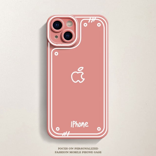 Funda de teléfono translúcida esmerilada para iPhone, carcasa protectora de silicona, línea bidimensional, cómic, iPhone 13 Pro Max, iPhone 14, 12, 11, XS, XR, X