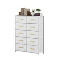 thumbnail image 3 of ModFusion 10-Drawer Fabric Dresser with Wooden Top, Storage Tower for Bedroom, Closet, White, 3 of 10
