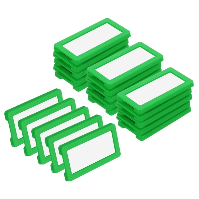 Uxcell 20 Pcs Soportes Magnéticos para Etiquetas, 2.4 x 1.2 Pulgadas con Tarjetas de Papel y Protectores