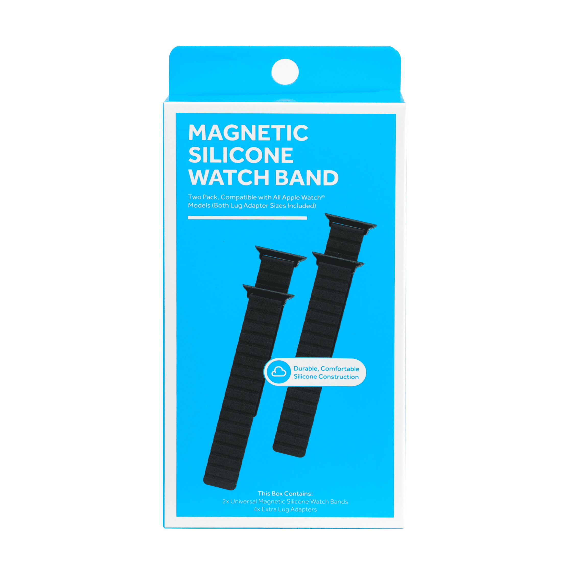 ZSOU Magnetic Silicone Smart Watch Bands for Apple Watch - 2 Pack, Black, Universal Fit