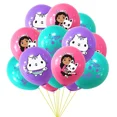 thumbnail image 4 of Juego de 10/15 globos de látex con lentejuelas para casa de muñecas Gabby de 12 pulgadas con forma de gato, decoración para fiesta de baby shower, suministros para fiesta de cumpleaños de niña, 4 of 5