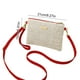 thumbnail image 3 of Bolso de hombro de paja tejida | Bolso de mano cruzado Envelope hecho a mano | Bolso ligero de fibra natural | Correa ajustable | Forro de poliéster | Beige, Rosa, Caqui, Marrón, Rojo | 21x15x1.5cm, 3 of 6