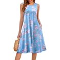 thumbnail image 3 of Zeagoo Summer Casual Dresses for Women Sleeveless Midi Dress Swing Tank Sundress Pleated Tshirt Dress with Pockets, 3 of 6