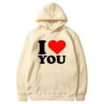 thumbnail image 1 of DPTALR Manteau Chandail à Capuche en Molleton à Poche à Imprimé pour Couple de la Saint-Valentin, 1 of 2