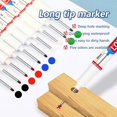 thumbnail image 2 of 4 Pcs Deep Reach Markers Long Nose Marker Waterproof Deep Hole Marker Carpenter Ink Marker 20 mm Reach Permanent Markers and Marker Pens for Carpenters Builders Construction, Blue, 2 of 7