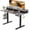 Gray, variant on Height Adjustable Electric Standing Desk with Storage Shelves, 48 Inch Table with Built-in Monitor Stand, Sit Stand Desk with 2 Hooks for Home Office, Grey Desktop & Black Frame