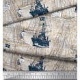 thumbnail image 2 of Soimoi Poly Georgette Fabric Fish & Ship Ocean Fabric Prints By Yard 42 Inch Wide, 2 of 3