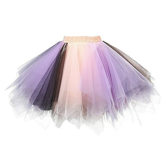 IROINNID Women's Skirt Fashion Color Skirts Pleated Gauze Adult Dancing Skirt Short Comfort Waist Short Tie Dye Skirt