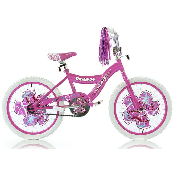 Wonder Wheels 20 In. Girl's BMX S-Type Frame Bicycle Coaster Brake One Piece Crank Pink Rims White Tire Kid's Bike – Pink
