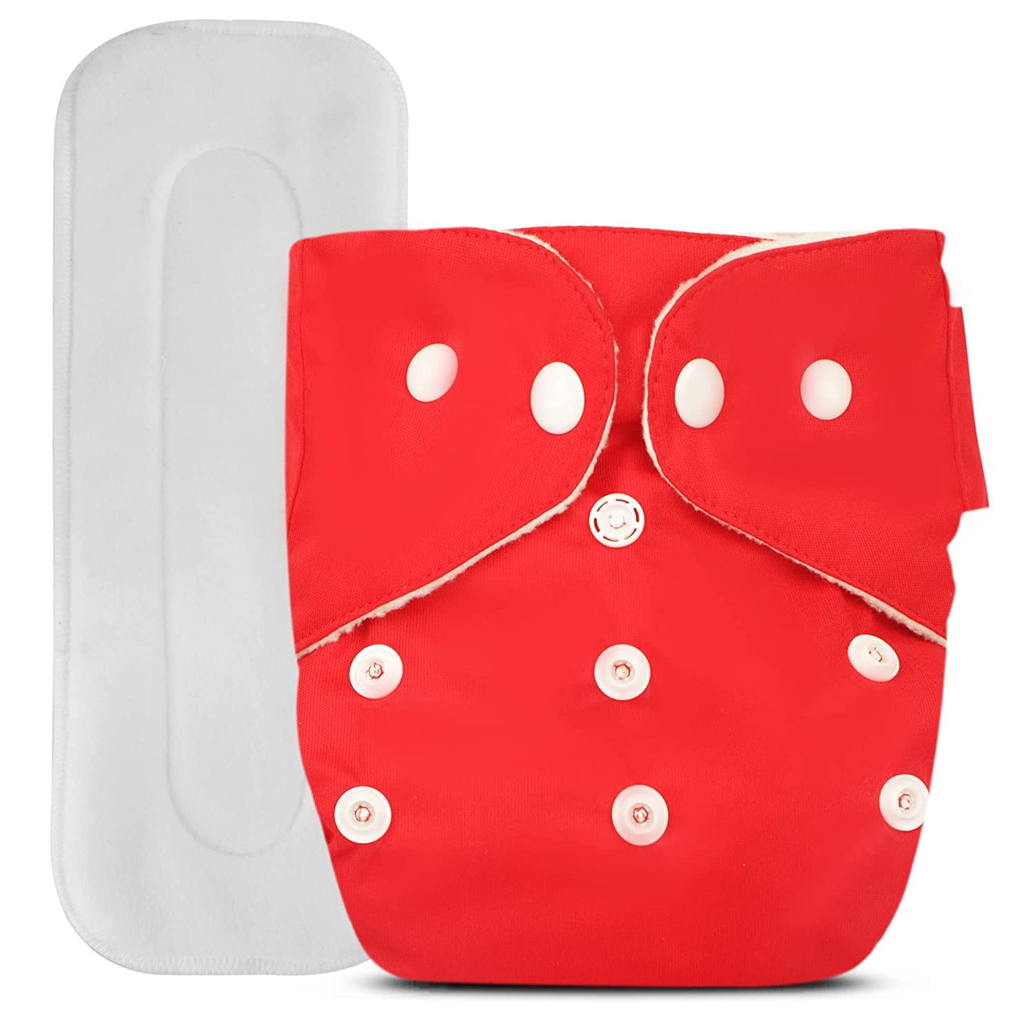 IMPROVUS 100% Cloth Diapers for Babies (0-3 Years), Reusable, Washable & Adjustable Nappies Snap Buttons and Wet-Free Insert Pads (Multicolor pack of 4 cloth diaper and 4 insert pads)