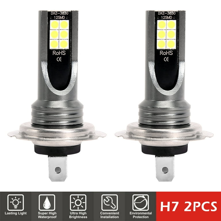 Harupink 2Pcs H7 Led Headlight Bulbs Conversion Kit 6000K 100W Super Bright  Replacement Car Front Fog Lights Of Halogen For Car Truck Motorcycle 