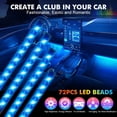 thumbnail image 5 of 4PCS 72‑LED RGB Bluetooth App Controlled Car Interior Strip Lights Music Sync Multicolor LED Under Dash Lighting Kit with Remote, Sound Reactive Ambient Lighting For Cars & Trucks, 5 of 11