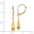thumbnail image 4 of 14K Yellow Gold Madi K Teardrop Dangle Leverback Earrings (33 X 5) Made In United States se1102, 4 of 5