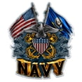 thumbnail image 2 of Navy Decals, Show Your Pride with our DOUBLE FLAG EAGLE NAVY SHIELD Patriotic Decals, Perfect for Your Kitchen, Car, Wall or Bike, Gifts for Sailors, 2 of 3