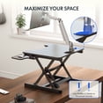 thumbnail image 4 of FLEXISPOT 27" Height Adjustable Stand Up Desk Converter - Smooth & Effortless Lift, Compatible with Dual Monitor Mount, Removable Keyboard Tray - Sit to Stand Riser, Black, 4 of 8