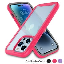 For iphone 14 Phone Case, Ebizware Heavy Duty Shockproof Clear Back Case [Military Grade Drop Tested] Dual Layer Full Body Protective Cover for Apple iphone 14 - Pink