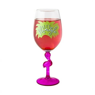 Gourmet Art 2-Piece Flamingo 20 oz. Durable Acrylic Plastic Wine Glass,  Ideal for Wine and Beverage 