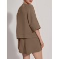 thumbnail image 4 of Bliwov Womens Two Piece Sets Summer Lounge Outfits 2 Piece Sweatshorts Fashion Tracksuit 3/4 Sleeve Trendy Athletic Clothing, 4 of 11