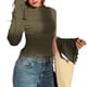 thumbnail image 3 of Camiseta de Larga Acampanada con Cuello Alto Y2K para Mujer, Camisa Ajustada con Ribete en Forma de Lechuga Verde M, 3 of 9