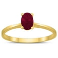 thumbnail image 1 of SZUL Women's Oval Solitaire 6X4MM Ruby Ring in 10K Yellow Gold, 1 of 4